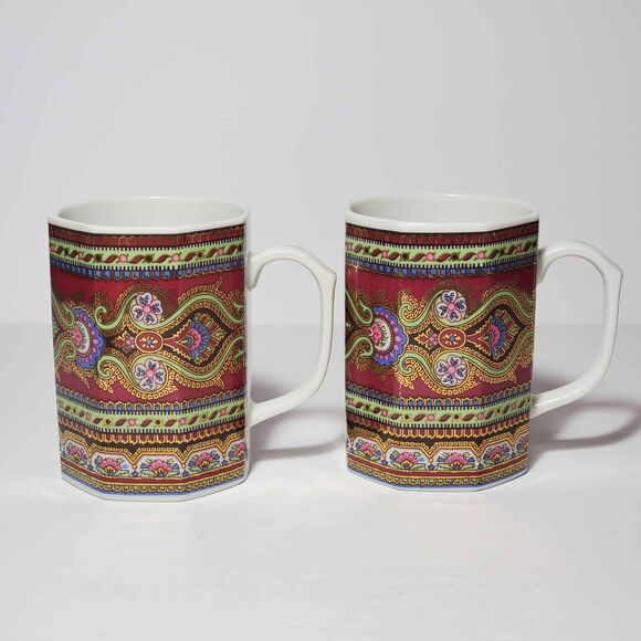 2 Takahashi Paisley Mugs Vintage - Picture 5 of 5